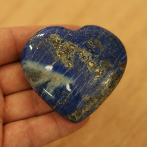 Lapis Lazuli Heart Palm Stone - Polished Natural Gemstone
