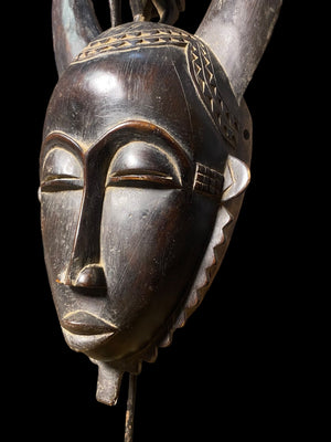 Yaoure Passport Mask with Hornbill | Côte d'Ivoire | 52cm | Carved Wood