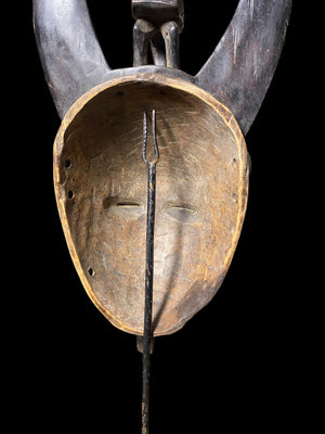 Yaoure Passport Mask with Hornbill | Côte d'Ivoire | 52cm | Carved Wood