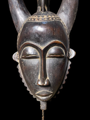 Yaoure Passport Mask with Hornbill | Côte d'Ivoire | 52cm | Carved Wood