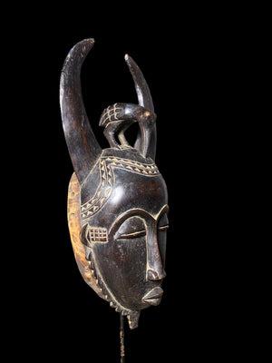 Yaoure Passport Mask with Hornbill | Côte d'Ivoire | 52cm | Carved Wood