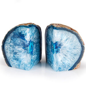 Brazilian Agate Bookends | Polished Crystal Geode Pair (1–2kg)