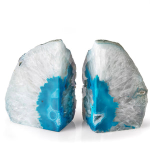 Brazilian Agate Bookends | Polished Crystal Geode Pair (1–2kg)