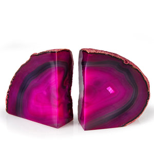 Brazilian Agate Bookends | Polished Crystal Geode Pair (1–2kg)