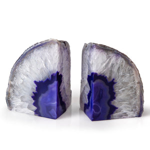 Brazilian Agate Bookends | Polished Crystal Geode Pair (1–2kg)