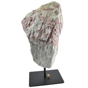 Pink Tourmaline Specimen on Metal Base | Brazilian Crystal Display Piece