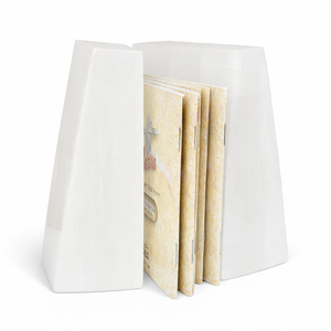 Selenite Wedge Bookends – Natural Crystal Pair