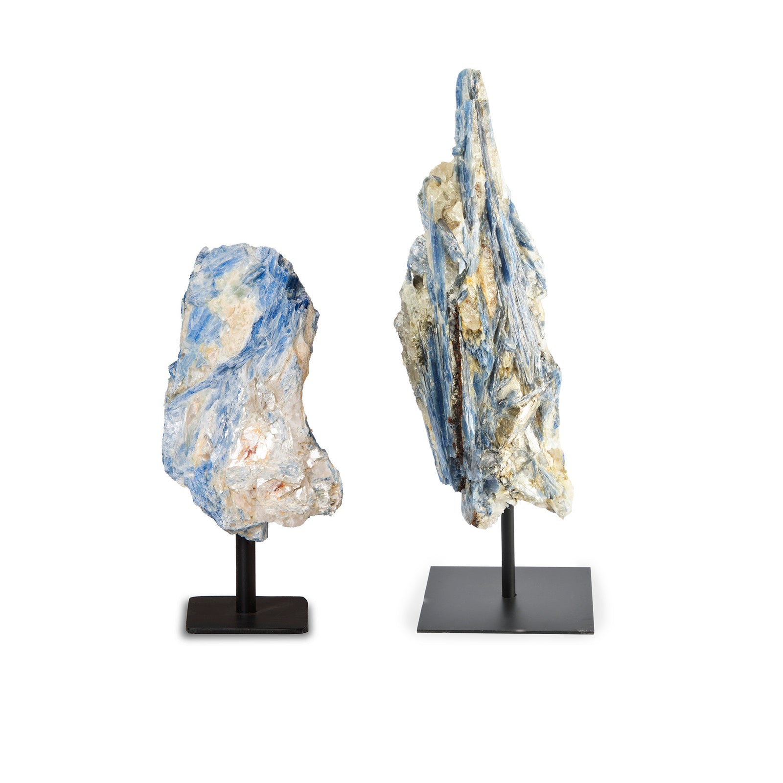 Kyanite Specimen on Metal Base | Brazilian Blue Crystal Display Piece