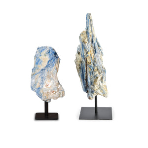 Kyanite Specimen on Metal Base | Brazilian Blue Crystal Display Piece