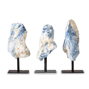 Kyanite Specimen on Metal Base | Brazilian Blue Crystal Display Piece