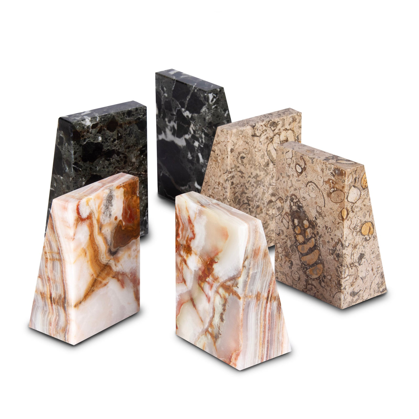 Marble Wedge Bookends – Himalayan Stone, Four Colour Options