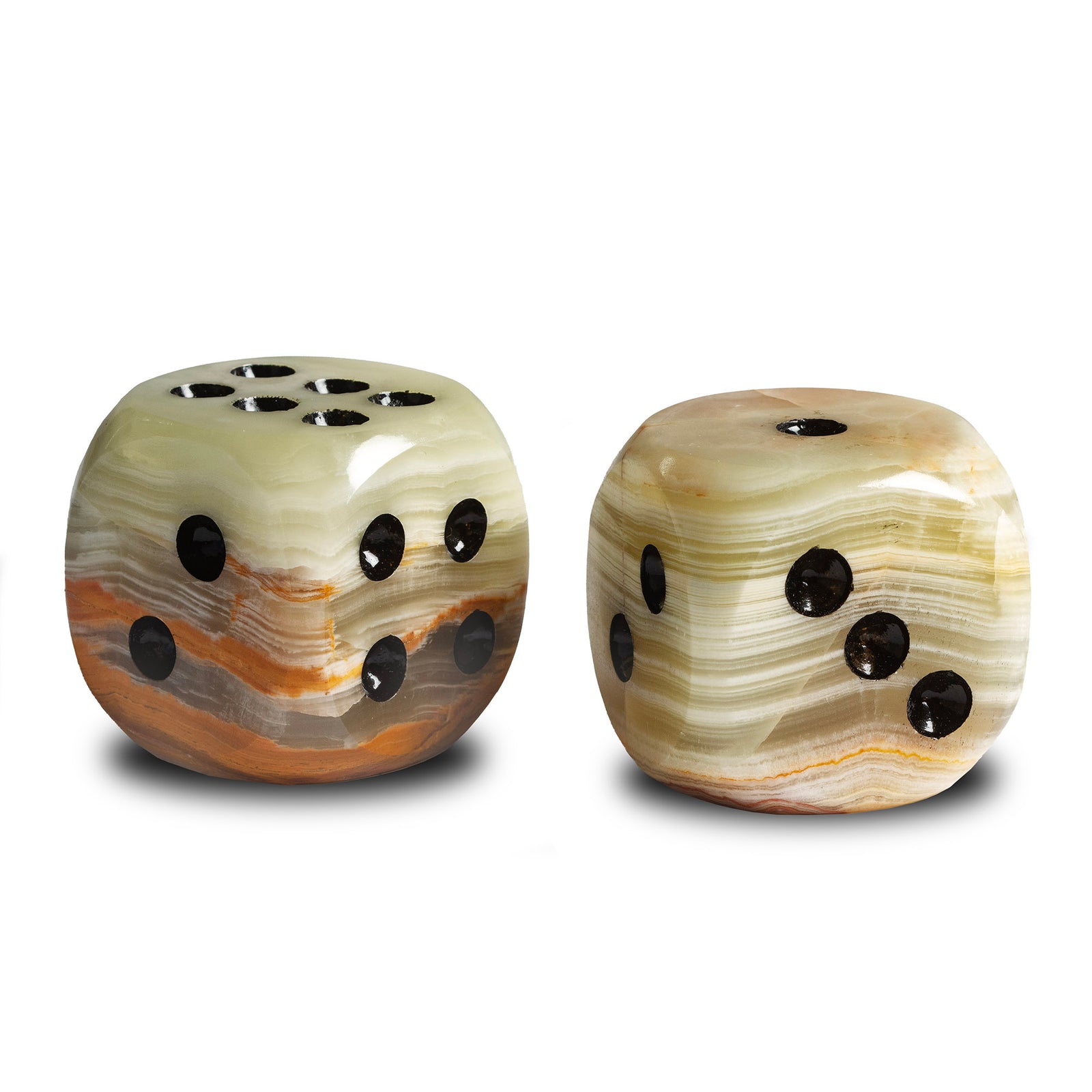 2" Himalayan Onyx Dice | Polished Marble Stone Decorative Gift