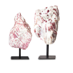 Pink Tourmaline Specimen on Metal Base | Brazilian Crystal Display Piece