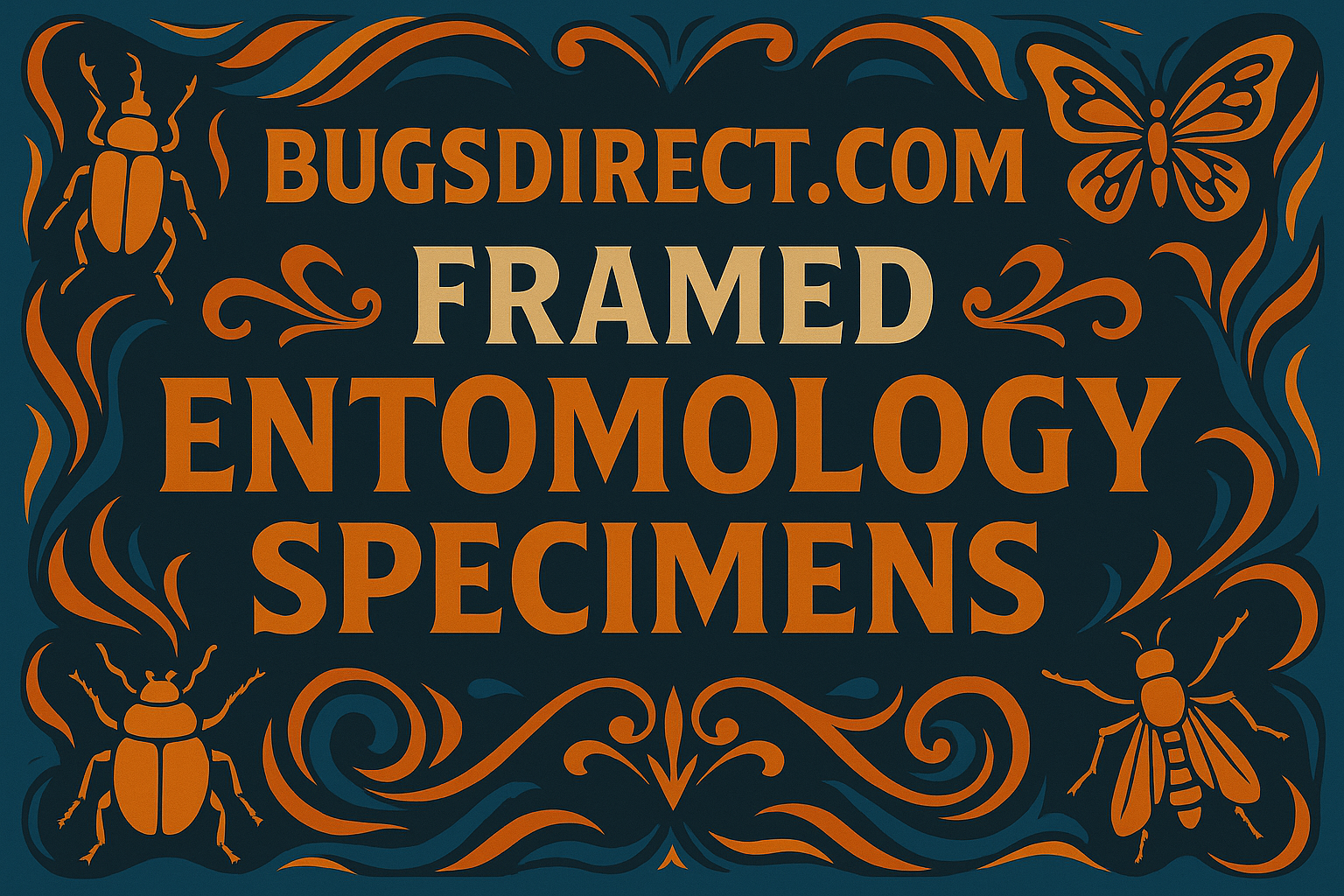 bugsdirect.com framed entomology specimens banner
