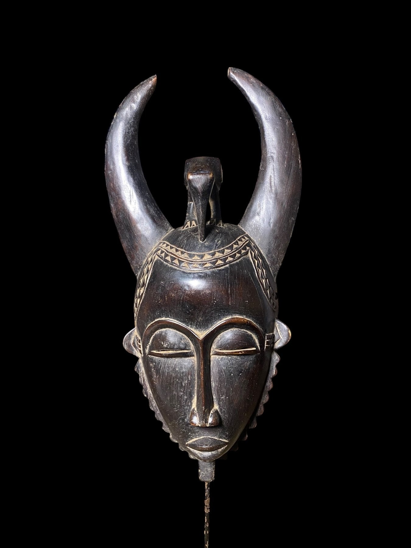 Yaoure Passport Mask with Hornbill | Côte d'Ivoire | 52cm | Carved Wood