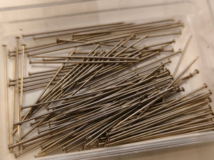 English Nickel Plated Brass Entomology Specimen Pins, Box of 100