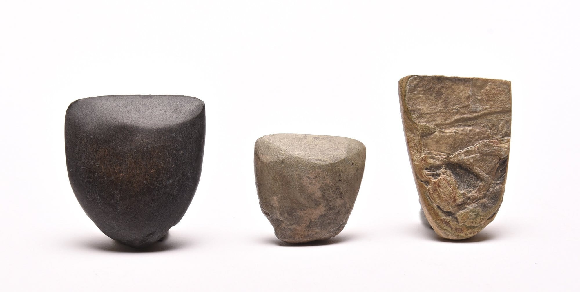 Genuine Neolithic 3 Polished Axes | Basalt Dolerite Bluestone | 51×36 45x37mm | 4000-6000 BCE | Natural History Specimen
